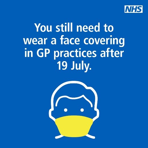 Face masks are still required in General Practice