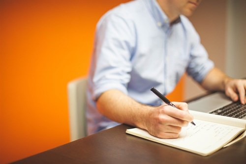 Doctor working at his desk